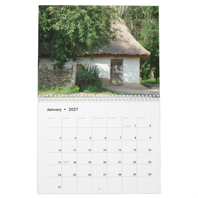 UKRAINE ancient village_calendar Calendar (Jan 2027)