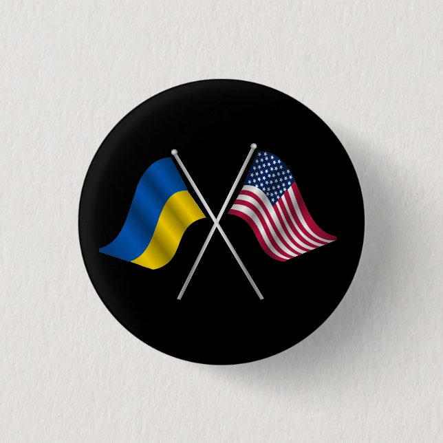 Ukraine and American Flag button (Front)