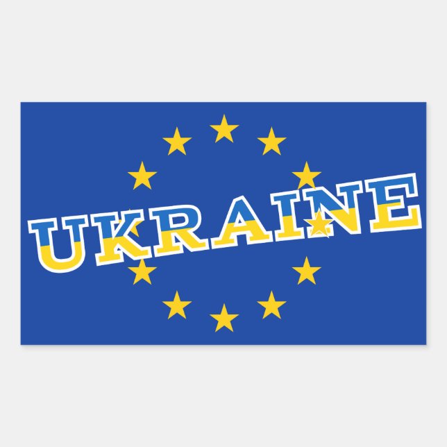 Ukraine and European Union flag design Rectangular Sticker (Front)