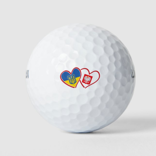 Ukraine-and-Polish-Eagle-Flag Golf Balls (Front)