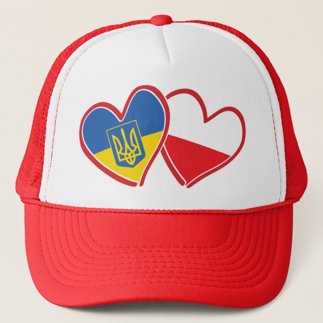 Ukraine-and-Polish-Flag Trucker Hat (Front)