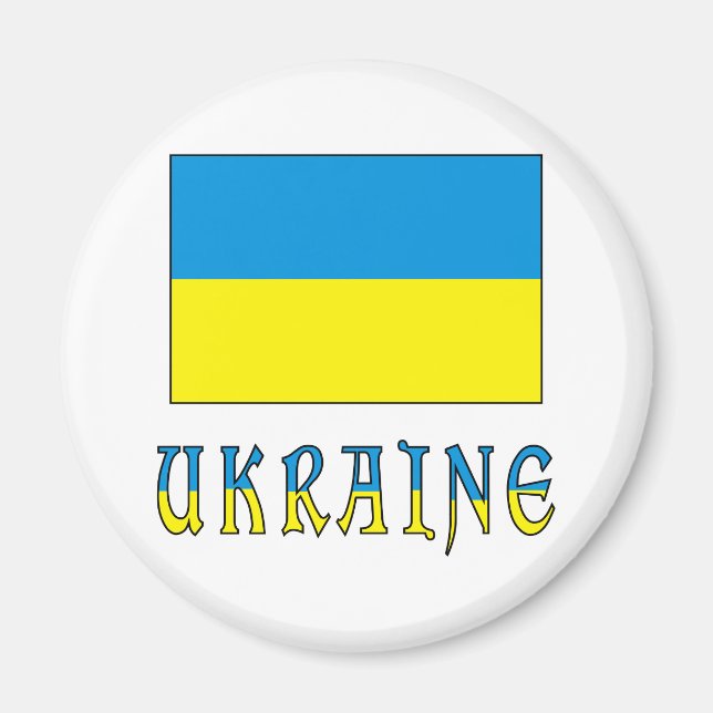 Ukraine and Ukrainian Flag Magnet (Front)