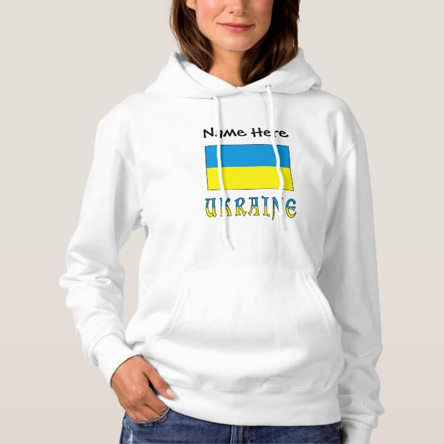 Ukraine and Ukrainian Flag Personalised  Hoodie (Front)