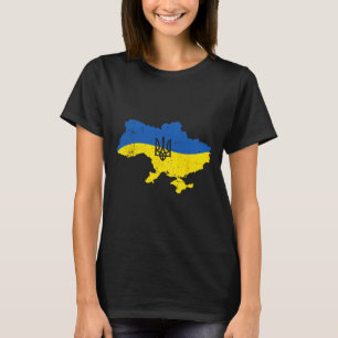 Ukraine Army Trident Symbol Ukrainian Flag T-Shirt