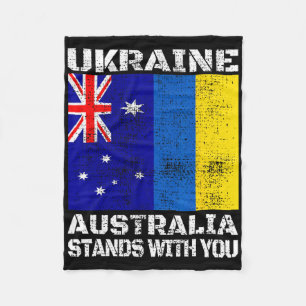 Ukraine Australia Stands With You Canadian Support Fleece Blanket