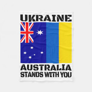 Ukraine Australia Stands With You Canadian Support Fleece Blanket