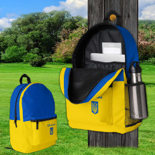 Ukraine Backpack, Tryzub & Ukrainian Flag Bag, Printed Backpack