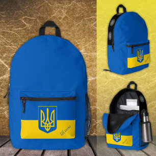 Ukraine, backpack, Ukrainian Flag, Tryzub / Custom Printed Backpack