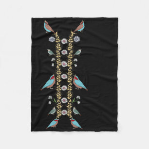 Ukraine Birds Tee Cute Vintage Floral Ukrainian Vy Fleece Blanket