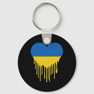 Ukraine Bleeding Heart Support And Stand With Ukra Key Ring