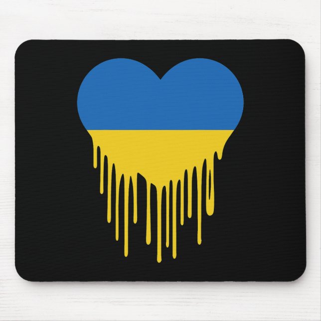 Ukraine Bleeding Heart Support And Stand With Ukra Mouse Mat (Front)