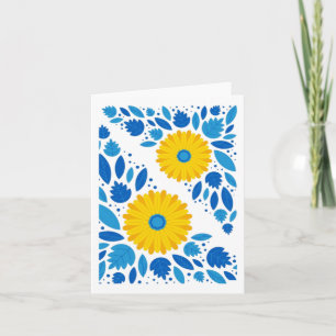 Ukraine Blue And Yellow Sticker Card