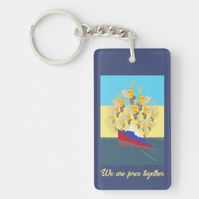 Ukraine "blue yellow" colourful key ring (Front)