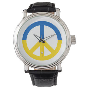 Ukraine Blue Yellow Flag Peace Symbol Sign Watch
