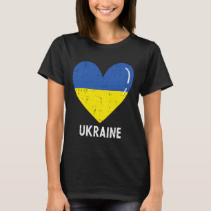 Ukraine Blue Yellow Heart Ukrainian Women Girls Ki T-Shirt