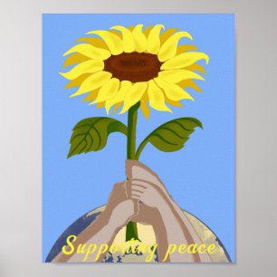 Ukraine "blue yellow" peace sunflower colourful  poster