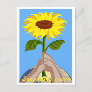Ukraine "blue yellow" sunflower peace  colourful   holiday postcard
