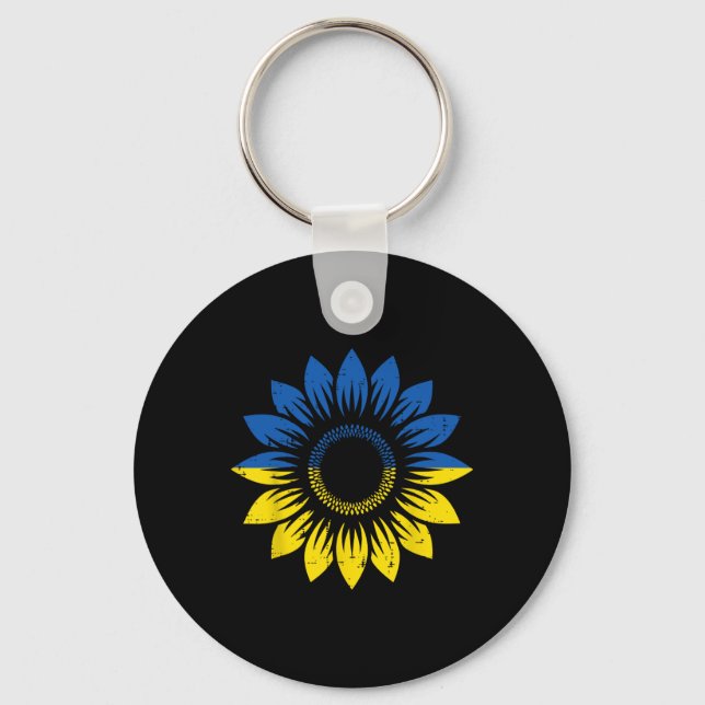 Ukraine Blue Yellow Sunflower Ukrainian Pride Men  Key Ring (Front)