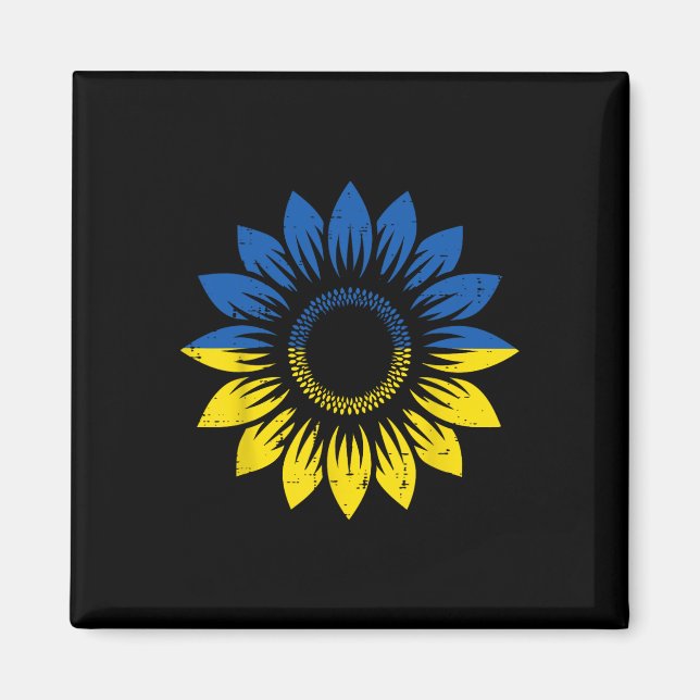 Ukraine Blue Yellow Sunflower Ukrainian Pride Men  Magnet (Front)