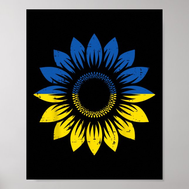 Ukraine Blue Yellow Sunflower Ukrainian Pride Men  Poster (Front)