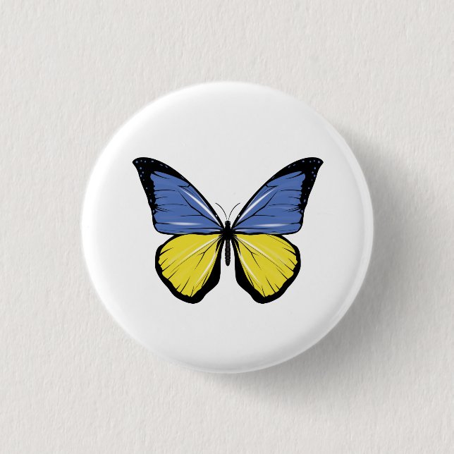 Ukraine Butterfly Flag 3 Cm Round Badge (Front)