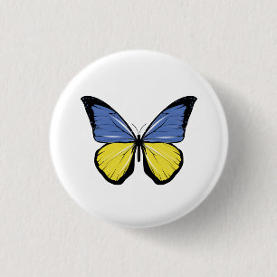 Ukraine Butterfly Flag 3 Cm Round Badge