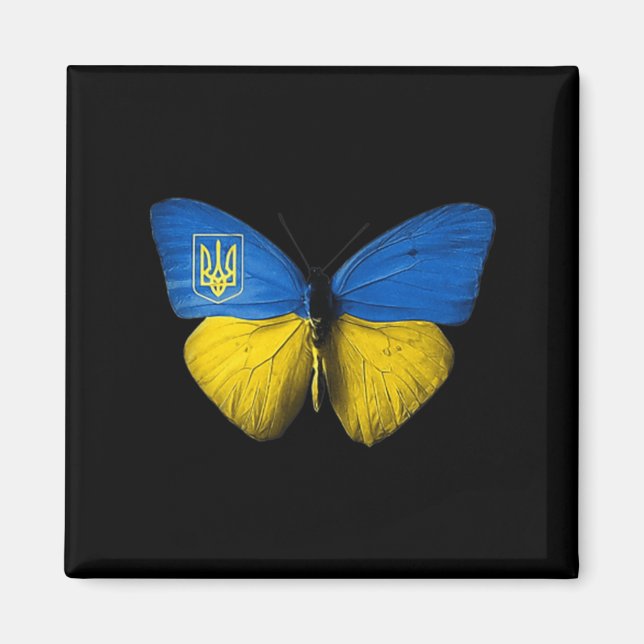 Ukraine  Butterfly Ukraine Ukrainian Flag Love Ukr Magnet (Front)