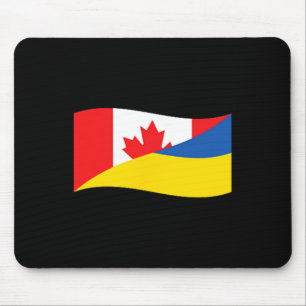 Ukraine Canada Dual Flag Unity Patriotic Cross-cou Mouse Mat