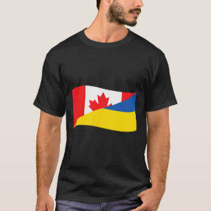 Ukraine Canada Dual Flag Unity Patriotic Cross-cou T-Shirt