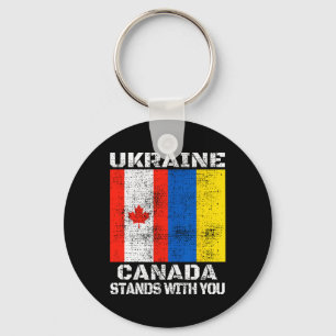 Ukraine Canada Stands With You Canadian Support  Key Ring