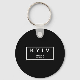 Ukraine Capital Coordinates - Kyiv 1 Key Ring