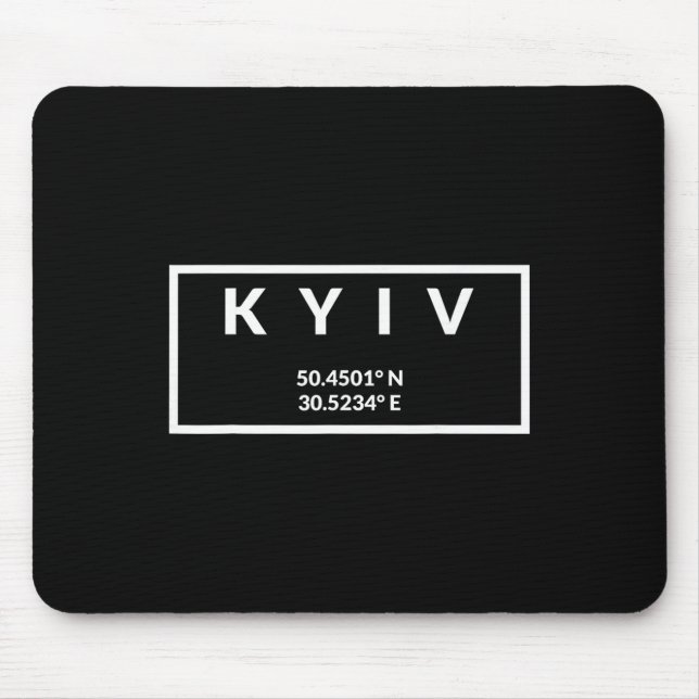 Ukraine Capital Coordinates - Kyiv 1  Mouse Mat (Front)