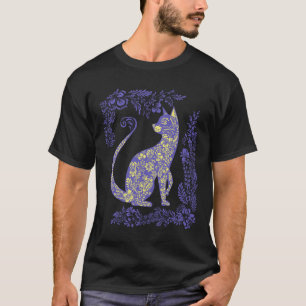 Ukraine Cat Cute Floral Vintage Ukrainian Vyshyvan T-Shirt