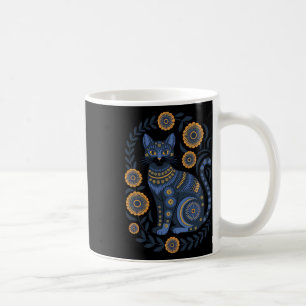 Ukraine Cat Floral Vintage Ukrainian Flag Vyshyvan Coffee Mug