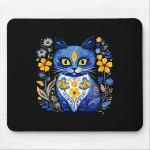 Ukraine Cat Floral Vintage Ukrainian Flag Vyshyvan Mouse Mat
