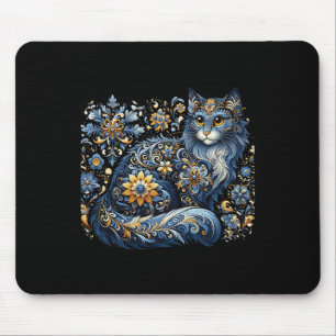 Ukraine Cat Floral Vintage Ukrainian Flag Vyshyvan Mouse Mat
