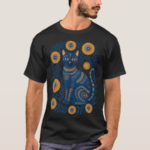 Ukraine Cat Floral Vintage Ukrainian Flag Vyshyvan T-Shirt