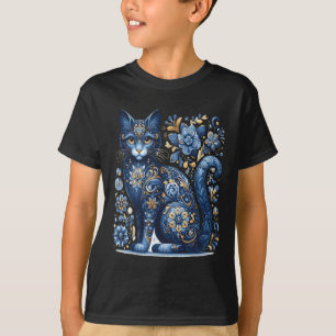 Ukraine Cat Floral Vintage Ukrainian Flag Vyshyvan T-Shirt