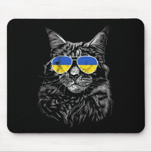 Ukraine Cat Slava Ukraine Sungles Flag For Men Wom Mouse Mat