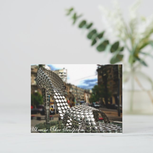Ukraine City Shoe Sculpture Postcard (Standing Front)