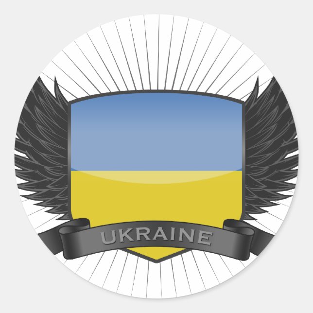 UKRAINE CLASSIC ROUND STICKER (Front)