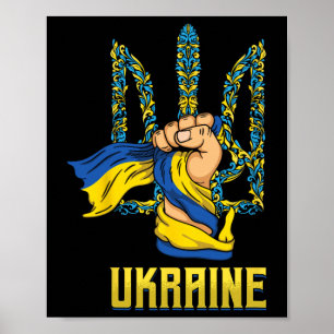Ukraine Coat Arms Of Ukraine Proud Ukrainian Poster