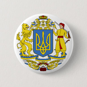 Ukraine coat of arms 6 cm round badge