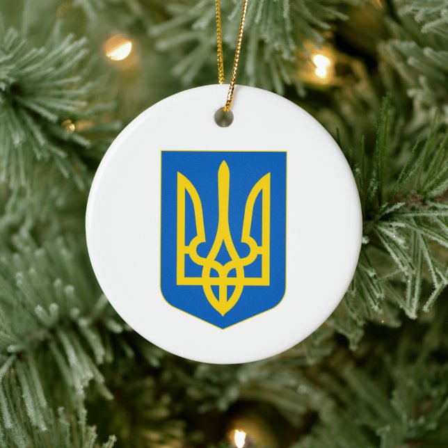 Ukraine Coat of Arms Ceramic Tree Decoration (Tree)