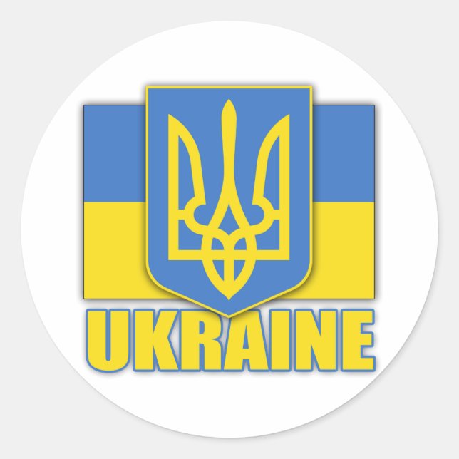 Ukraine Coat of Arms Classic Round Sticker (Front)