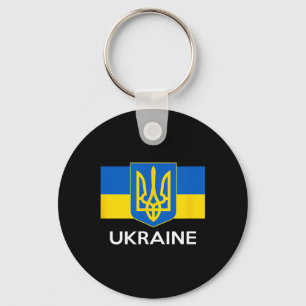 Ukraine Coat Of Arms Flag Ukrainian Pride Yellow B Key Ring