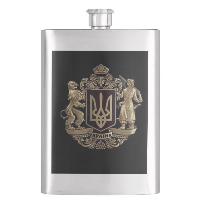 Ukraine Coat of Arms   Hip Flask (Front)
