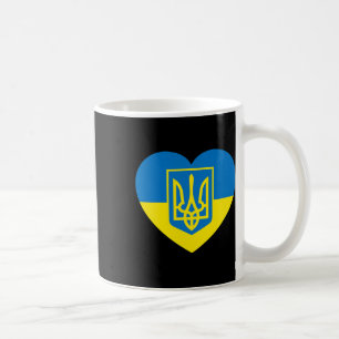Ukraine Coat Of Arms In Heart Flag Solidarity Pro Coffee Mug