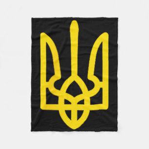 Ukraine Coat Of Arms In National Color Ukrainian P Fleece Blanket