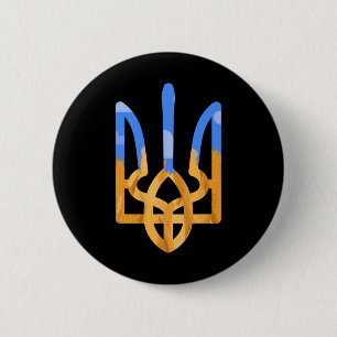 Ukraine Coat Of Arms In National Colors Ukrainian 6 Cm Round Badge